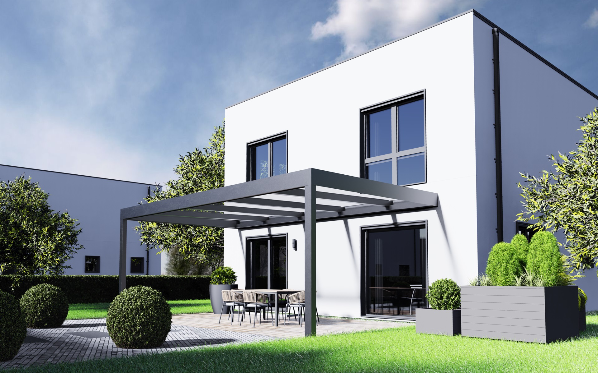 Flachdach Terrassenüberdachung Sky View 3