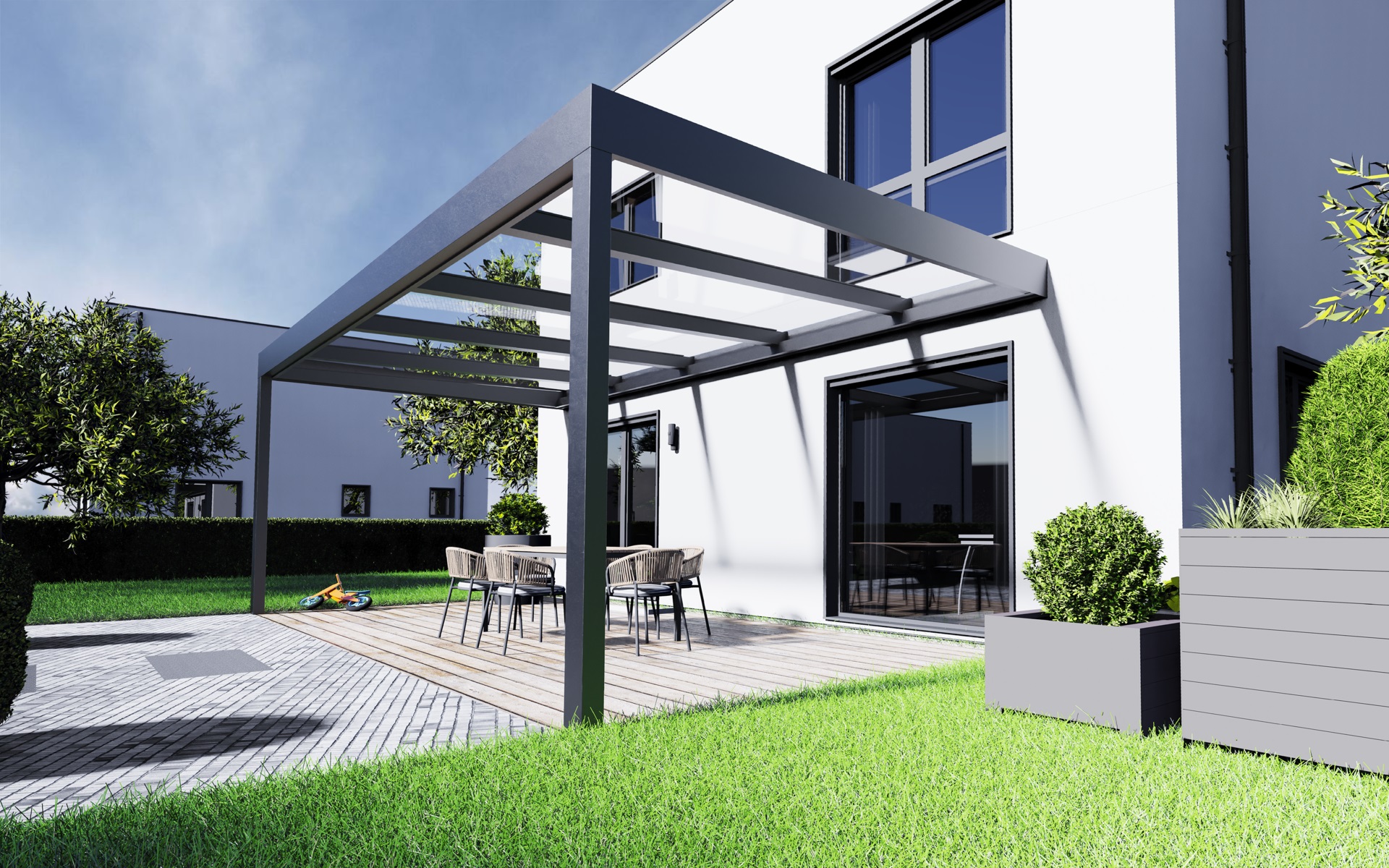 Flachdach Terrassenüberdachung Sky View 4