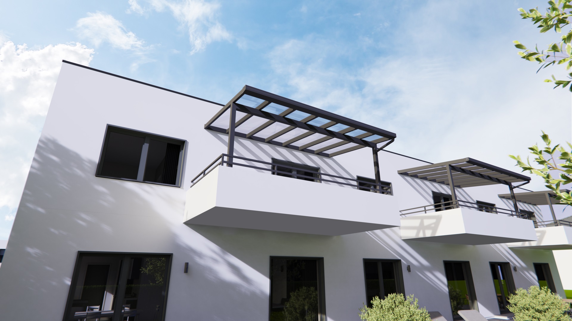 Balkon mit Überdachung