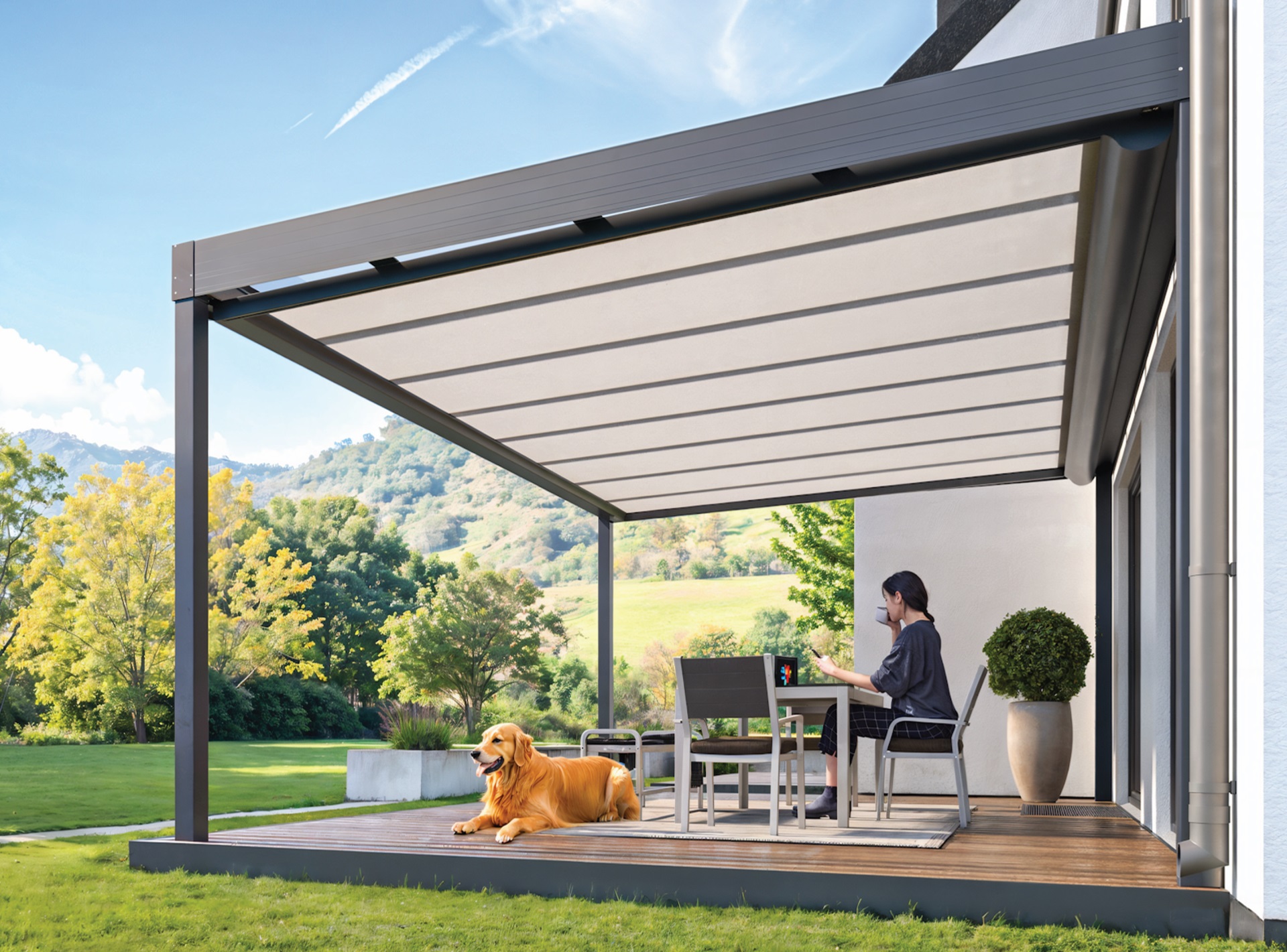 Unterdachmarkise für Terrassendach