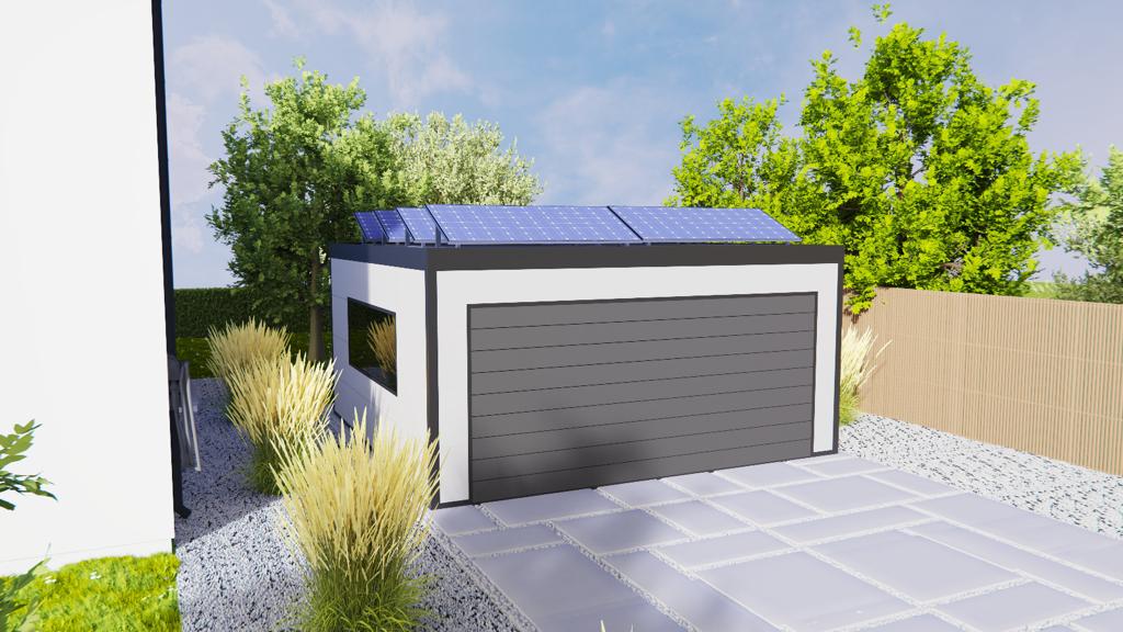 Design Flachdach mit Verkleidung